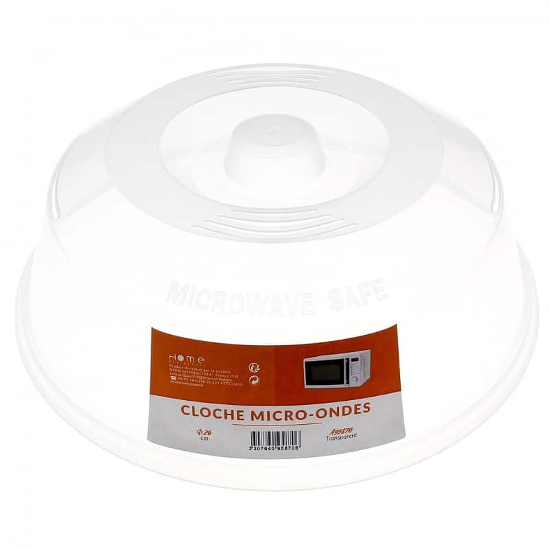 Snips, Cloche Alimentaire pour Micro-ondes, Cloche Couvre Plat 26,2 x 26,2  x 7,6, Couleur Rouge et Transparent, Made in Italy